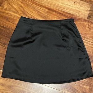 Princess Polly black satin mini skirt